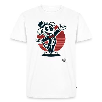 Chien de dessin animé rétro en tant que réalisateur et animateur - T-shirt Premium bio Homme - blanc - Devant - Nico (187cm)
