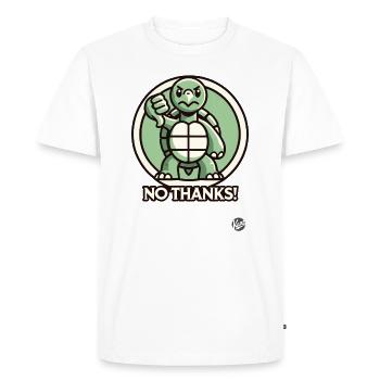 Tortue en colère - pouces vers le bas, non merci ! - T-shirt Premium bio Homme - blanc - Devant - Nico (187cm)