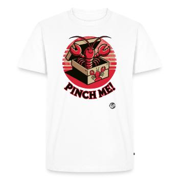 Pinching allowed, Little happy lobster - Men's Premium Organic T-Shirt - white - Front - Nico (187cm)