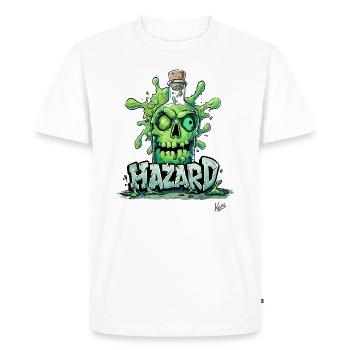 Danger! Poison Bottle with Skull - Men's Premium Organic T-Shirt - white - Front - Nico (187cm)