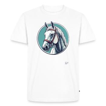 Un cheval blanc, un cheval blanc - T-shirt Premium bio Homme - blanc - Devant - Nico (187cm)