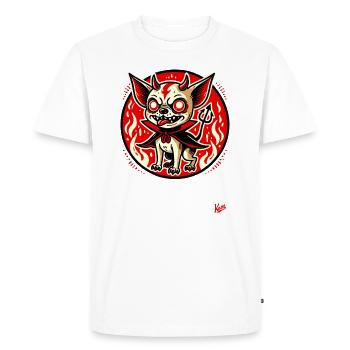 Little dog Satan from hell - Men's Premium Organic T-Shirt - white - Front - Nico (187cm)