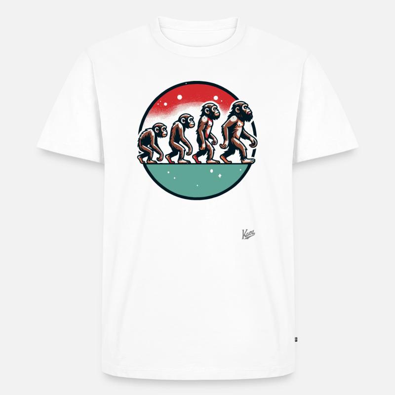 Evolution des Affen - Männer Premium Bio T-Shirt - Weiß