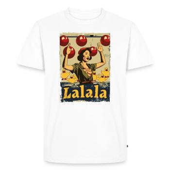 Chant asiatique du canard en caoutchouc Lalala - T-shirt Premium bio Homme - blanc - Devant - Nico (187cm)