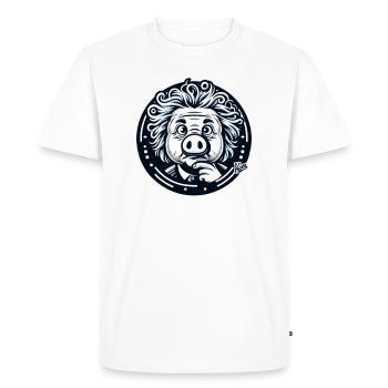 Albert Schweinstein le génie - T-shirt Premium bio Homme - blanc - Devant - Nico (187cm)