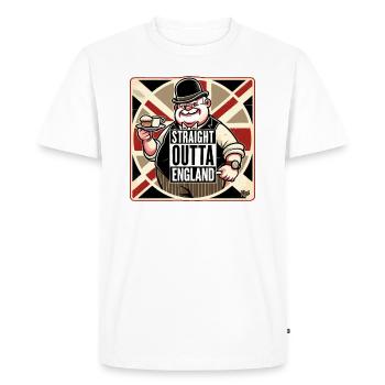 English Union Jack, Grandpa Barry Tea and Cookies - Men's Premium Organic T-Shirt - white - Front - Nico (187cm)