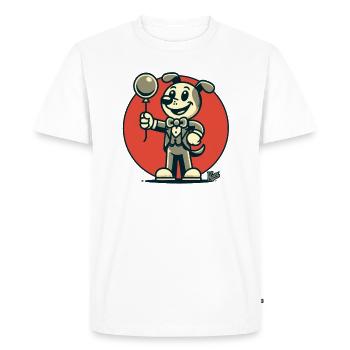 Chien habillé chic avec un ballon - T-shirt Premium bio Homme - blanc - Devant - Nico (187cm)