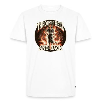 Through Hell and Back: Iconic Strong Woman - Men's Premium Organic T-Shirt - white - Front - Nico (187cm)
