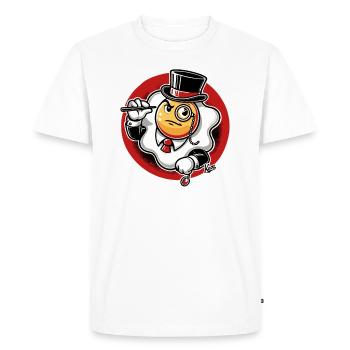 Oeuf au plat élégant gentleman - T-shirt Premium bio Homme - blanc - Devant - Nico (187cm)