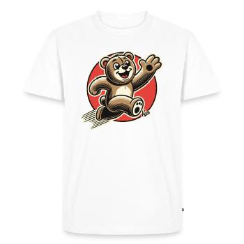 Drôle d’ours, courant heureux ours en peluche - T-shirt Premium bio Homme - blanc - Devant - Nico (187cm)