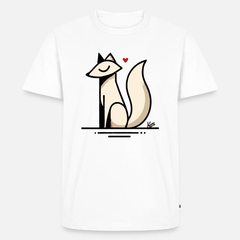Fuchs Liebe mit Herz - Männer Premium Bio T-Shirt - Weiß