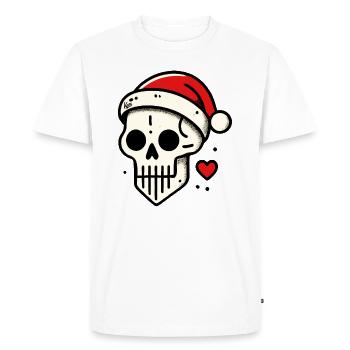 Crâne de Noël Crâne - T-shirt Premium bio Homme - blanc - Devant - Nico (187cm)