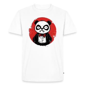 Angry disappointed panda in tuxedo - Men's Premium Organic T-Shirt - white - Front - Nico (187cm)