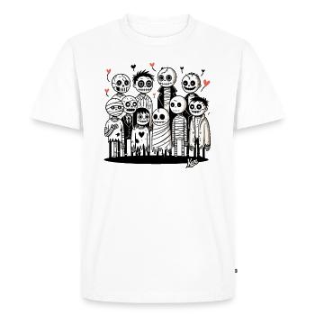 Famille zombie aimante avec amour - T-shirt Premium bio Homme - blanc - Devant - Nico (187cm)