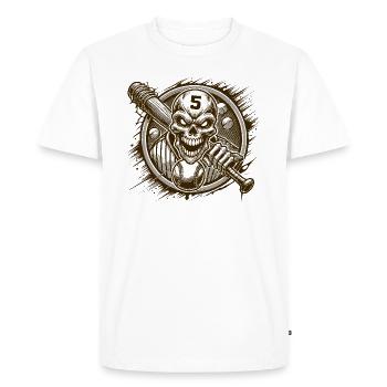Crâne de baseball Crâne - T-shirt Premium bio Homme - blanc - Devant - Nico (187cm)
