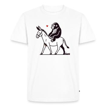 Gorilla riding a donkey - Men's Premium Organic T-Shirt - white - Front - Nico (187cm)