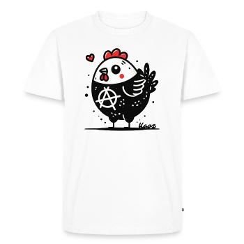 Drôle d’anarchie poulet - T-shirt Premium bio Homme - blanc - Devant - Nico (187cm)