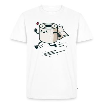 Papier toilette d’urgence rapide - T-shirt Premium bio Homme - blanc - Devant - Nico (187cm)