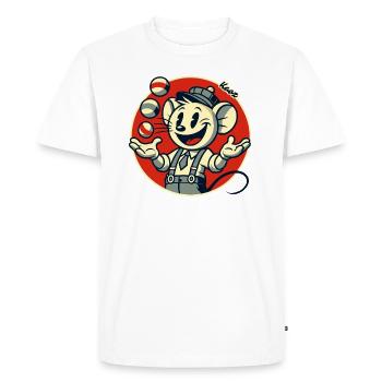 Drôle de souris rétro en tant que jongleur - T-shirt Premium bio Homme - blanc - Devant - Nico (187cm)