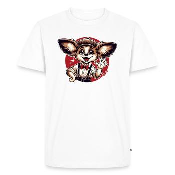 Drôle Rétro Papillon Chien - T-shirt Premium bio Homme - blanc - Devant - Nico (187cm)