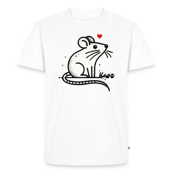 Cute loving mouse with heart - Men's Premium Organic T-Shirt - white - Front - Nico (187cm)