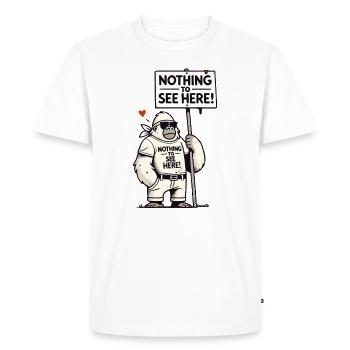 Gorille avec un bouclier : Il n’y a rien à voir ici - T-shirt Premium bio Homme - blanc - Devant - Nico (187cm)