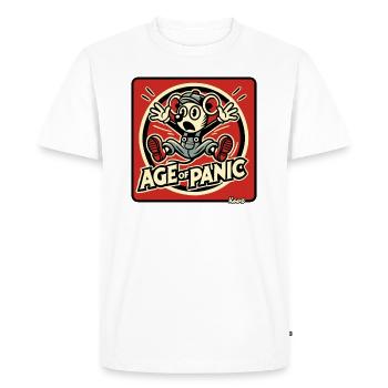 Souris anxieuse à l’ère de la panique - T-shirt Premium bio Homme - blanc - Devant - Nico (187cm)