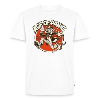 Dandy chat à l’ère de la panique - T-shirt Premium bio Homme - blanc - Devant - Nico (187cm)