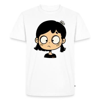 Thoughtful cartoon girl - Men's Premium Organic T-Shirt - white - Front - Nico (187cm)