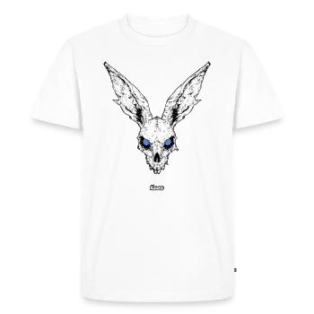 Lapin crâne foncé aux yeux bleus - T-shirt Premium bio Homme - blanc - Devant - Nico (187cm)