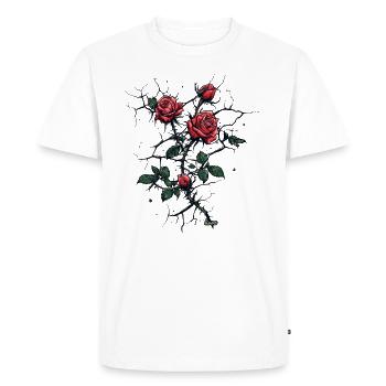 Les roses percent le béton : le pouvoir de l’amour - T-shirt Premium bio Homme - blanc - Devant - Nico (187cm)