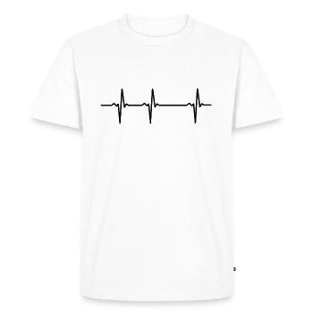 Modèle de modèle ECG pour concevoir votre propre masque - T-shirt Premium bio Homme - blanc - Devant - Nico (187cm)