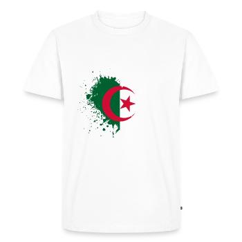 Coeur drapeau algerie - T-shirt Premium bio Homme - blanc - Devant - Nico (187cm)