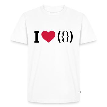 I LOVE PUSSY - J'AIME PUSSY - ASCII - T-shirt Premium bio Homme - blanc - Devant - Nico (187cm)