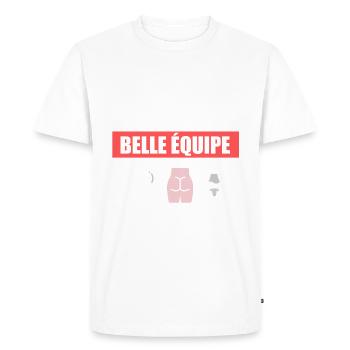 Une belle équipe - T-shirt Premium bio Homme - blanc - Devant - Nico (187cm)