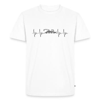 Snow groomer Heartbeat Gift Piste vehicle - Men's Premium Organic T-Shirt - white - Front - Nico (187cm)