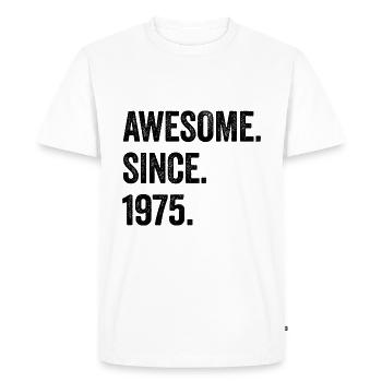 50 Years Old Awesome Since 1975 50th Birthday - Men's Premium Organic T-Shirt - white - Front - Nico (187cm)
