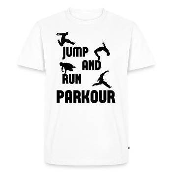 PARKOUR Jump and run gift - Men's Premium Organic T-Shirt - white - Front - Nico (187cm)