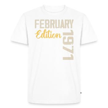 Février 1976 Anniversaire Février 1976 Rétro - T-shirt Premium bio Homme - blanc - Devant - Nico (187cm)