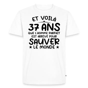 37 Year Old Birthday Gift 37 Year Old Men - Men's Premium Organic T-Shirt - white - Front - Nico (187cm)
