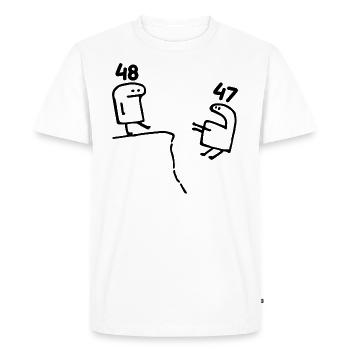 48 ans - Cadeau 48e Anniversaire Amusant 48 ans - T-shirt Premium bio Homme - blanc - Devant - Nico (187cm)