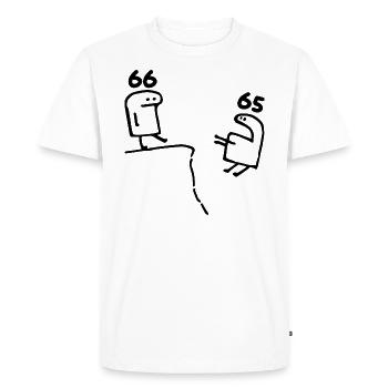 66 ans - Cadeau 66e Anniversaire Amusant 66 ans - T-shirt Premium bio Homme - blanc - Devant - Nico (187cm)