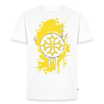 Croix Occitane 03 - T-shirt Premium bio Homme - blanc - Devant - Nico (187cm)