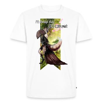 d20 Kitsune (RPG Player Shirt Series) - Männer Premium Bio T-Shirt - Weiß - Vorne - Nico (187cm)