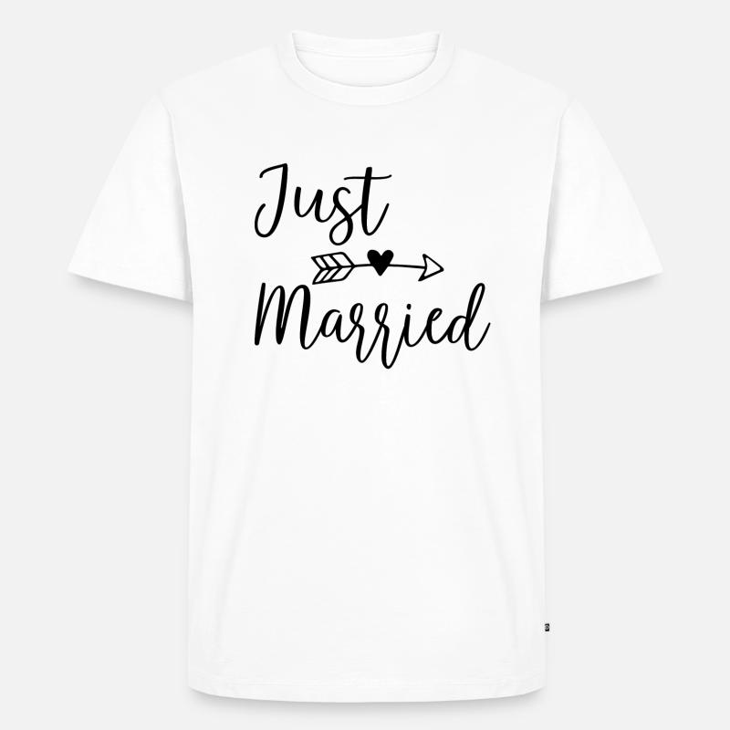 just married - Männer Premium Bio T-Shirt - Weiß