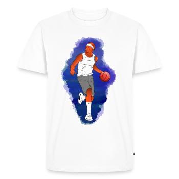 Basket-ball, basket-ball, sport - T-shirt Premium bio Homme - blanc - Devant - Nico (187cm)