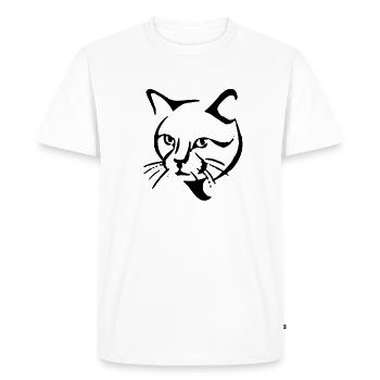 Petit chat mignon visage visage - T-shirt Premium bio Homme - blanc - Devant - Nico (187cm)