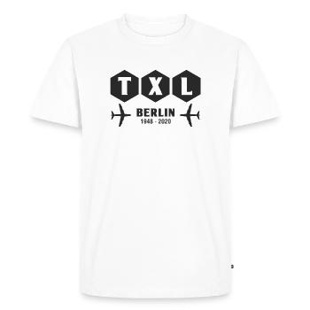 Chemise Berlin Tegel Airport TXL Closure 2020 - T-shirt Premium bio Homme - blanc - Devant - Nico (187cm)