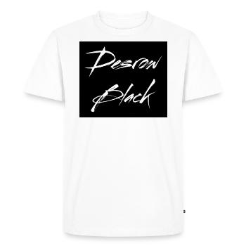 Desrow Noir Blanc sur Noir - T-shirt Premium bio Homme - blanc - Devant - Nico (187cm)