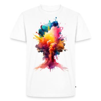 Color needs no words - Farbe braucht keine Worte - Männer Premium Bio T-Shirt - Weiß - Vorne - Nico (187cm)